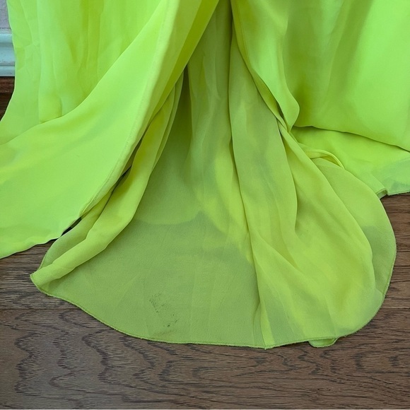 Jay Godfrey Women's Long Gown, Size 6, Neon Yellow Chartreuse, Formal Event Bold - Picture 11 of 16